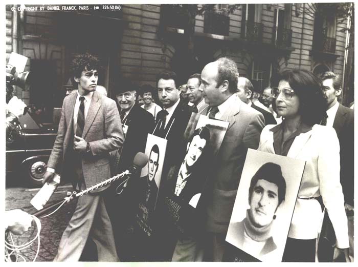 Демонстрация в поддержку отказников.
Париж, 15 июня 1980&nbsp;г.
(Из фонда Баруха Эяля)